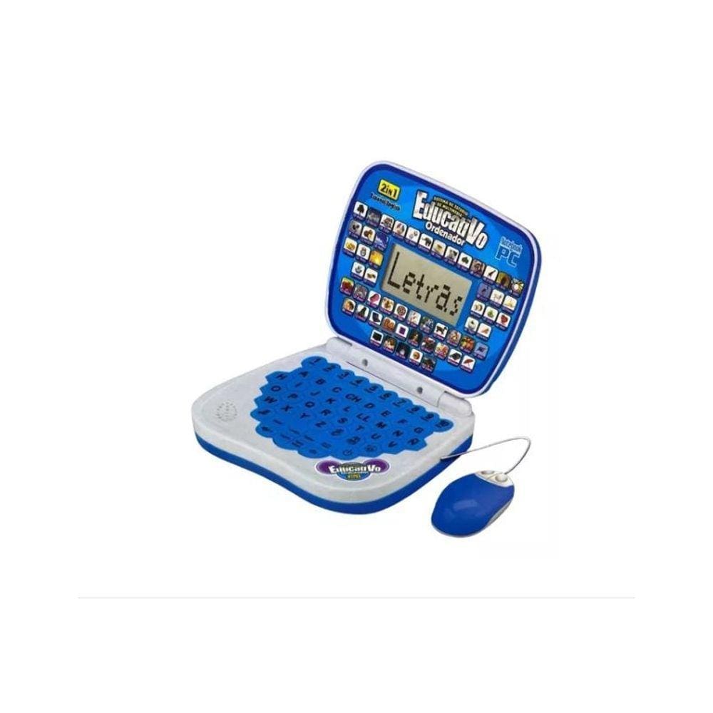 Caderno didático de computador para crianças espanhol inglês