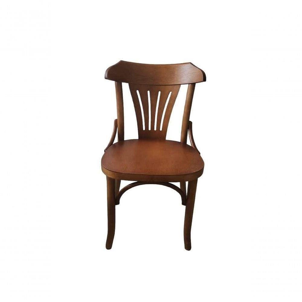 Cadeira Bianca Alt 85cm Gourmet Cafeteria Restaurante Castanho Mogno