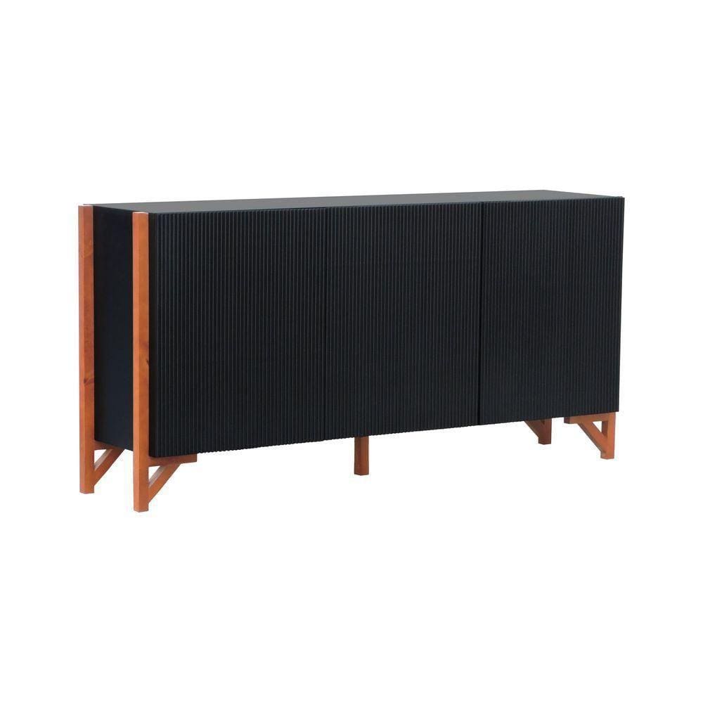 Buffet 3 Portas Decor Preto-amêndoa