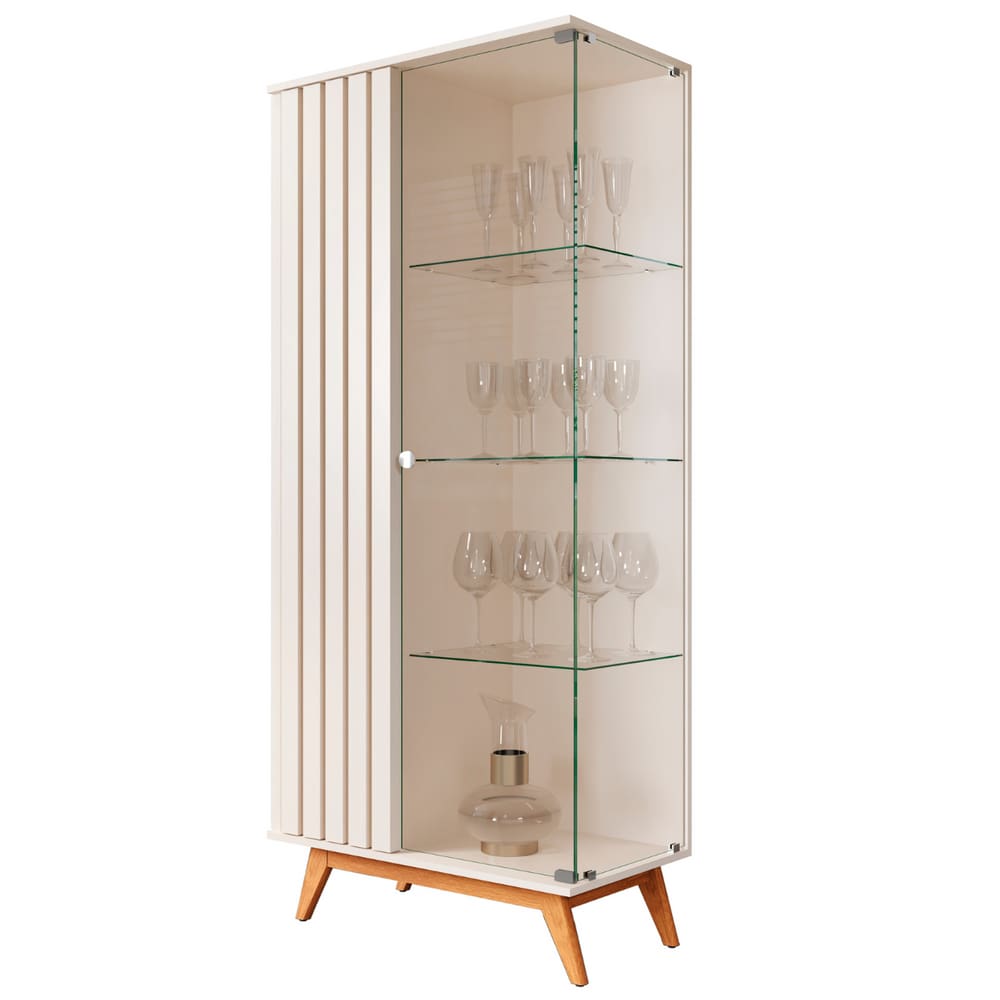 Cristaleira Ripada com 2 Porta Nantes Pérola