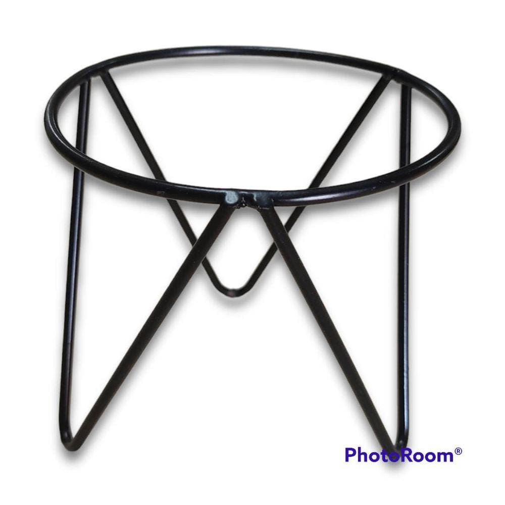 Suporte de Mesa Tripé para Vaso 11 Preto - JC JARDIM