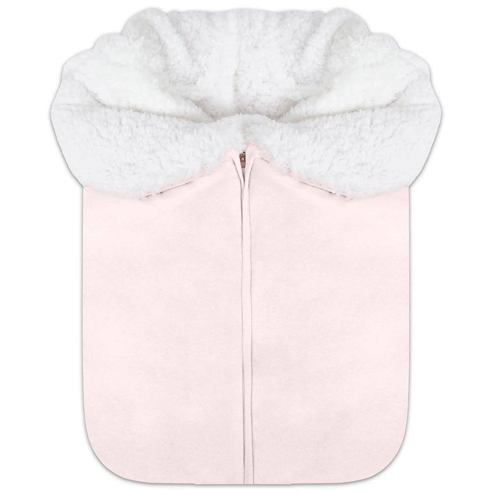 Porta Bebê Hug Forrado Com Lã de Carneirinho Rosa Claro