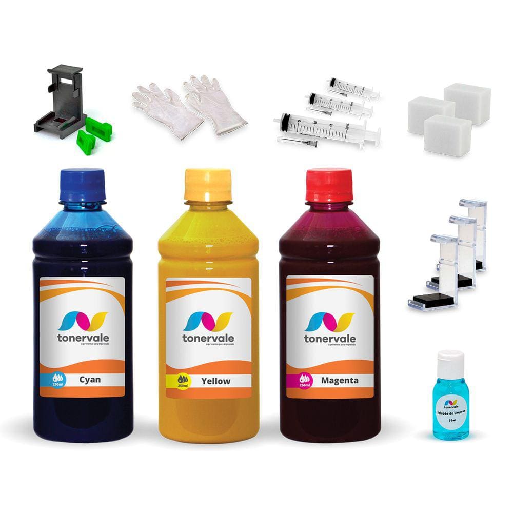Kit 3 Tinta Para Lexmark X-1270 16 17 e 26 27 250ml