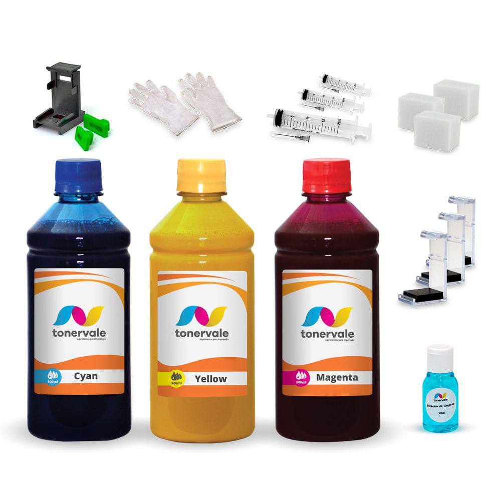 Kit 3 Tinta Para Lexmark X-1270 16 17 e 26 27 500ml