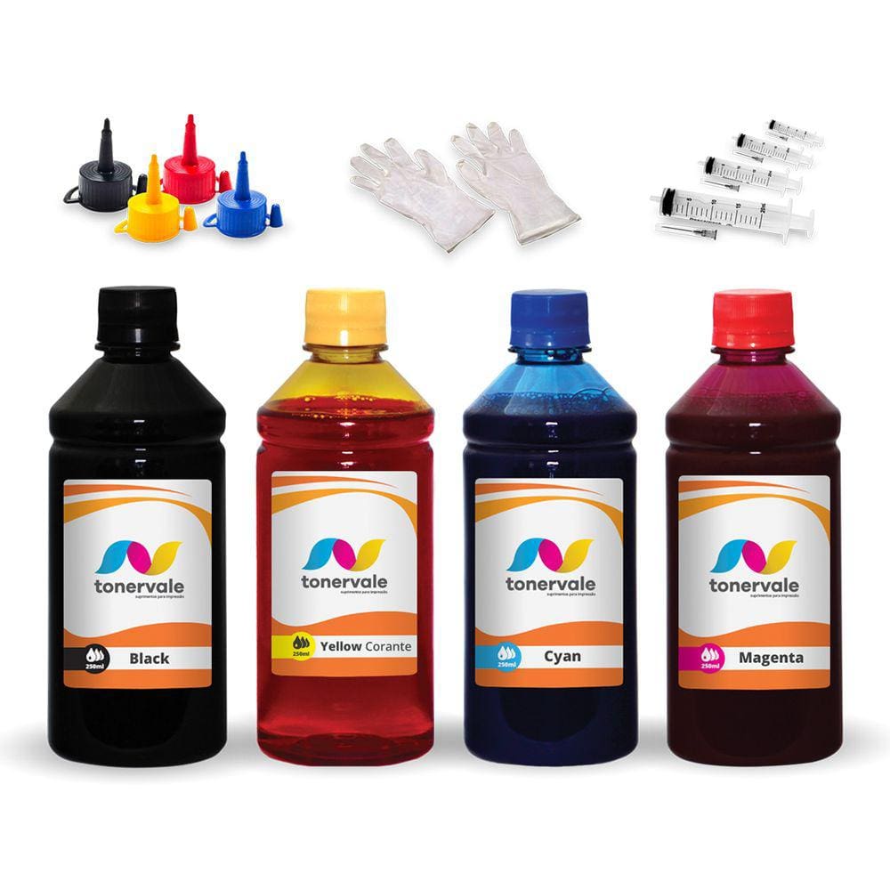 Kit 4 Tinta Para Epson L565 T664120 CMYK 250ml