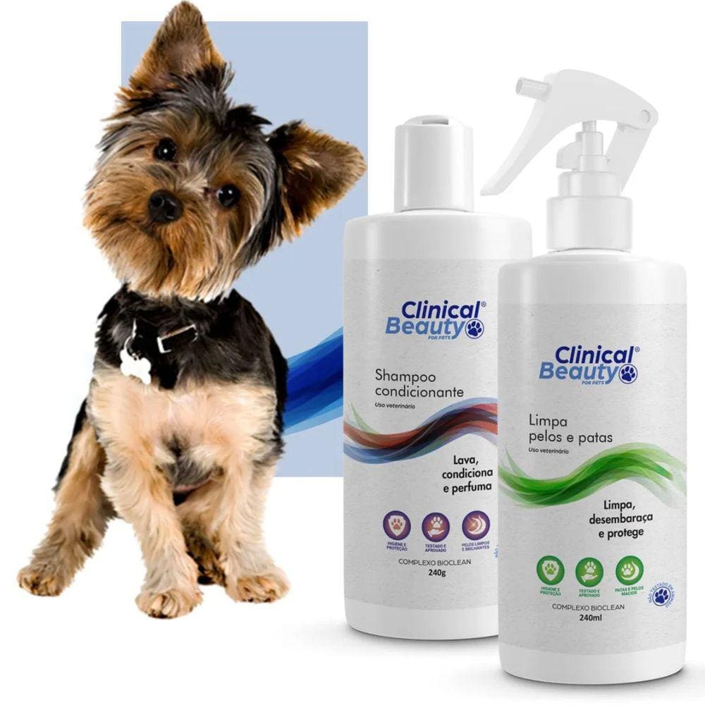 Kit Limpa Shampoo Condicionante e Pelos e Patas | Clinical Beauty