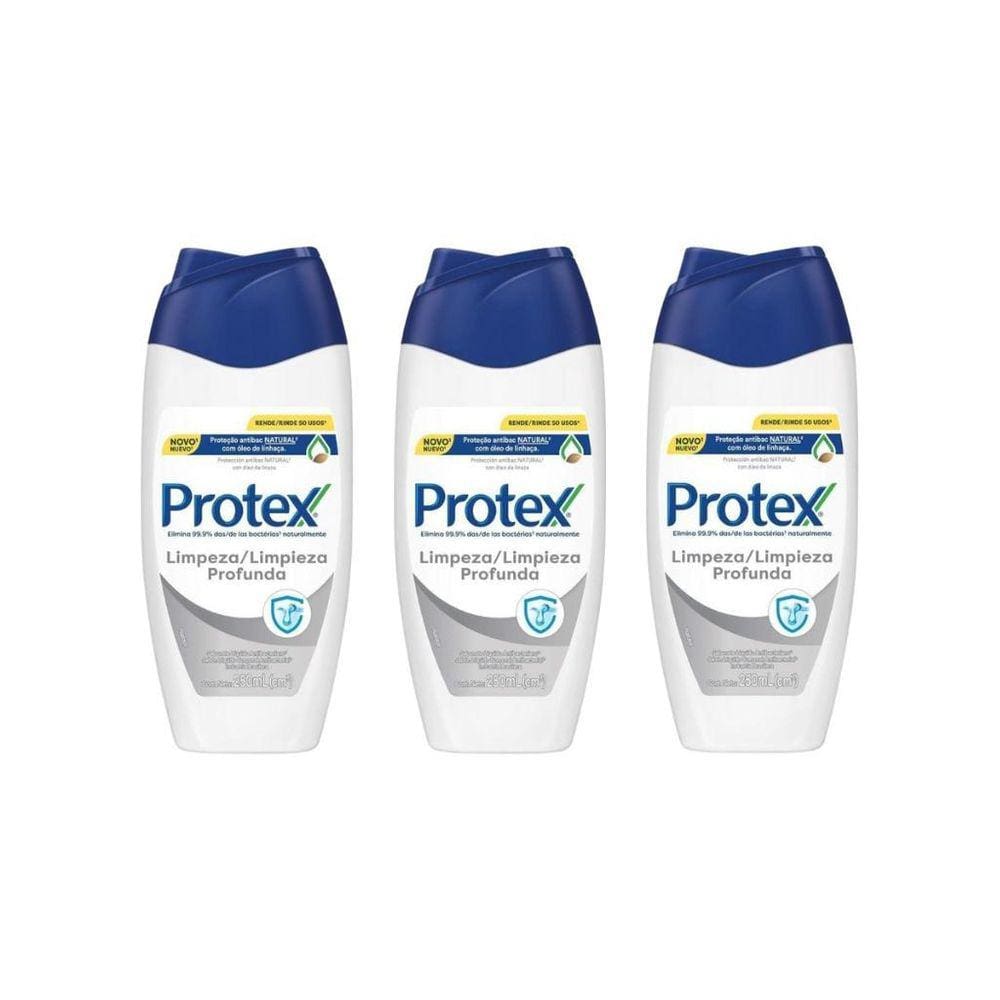 Sabonete Liquido Protex 250Ml Limpeza Profunda - Kit Com 3Un