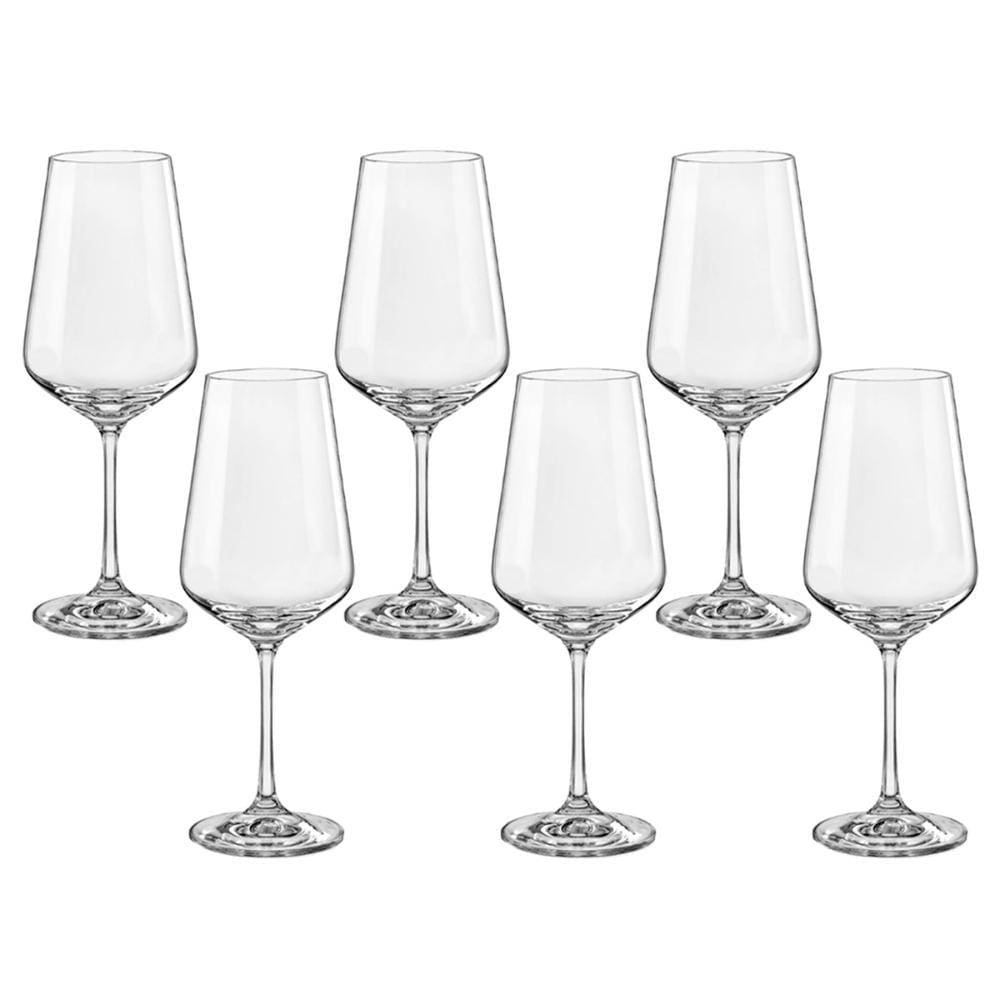 Taça de Cristal Bohemia Para Vinho 350 ml Sandra 6 Peças