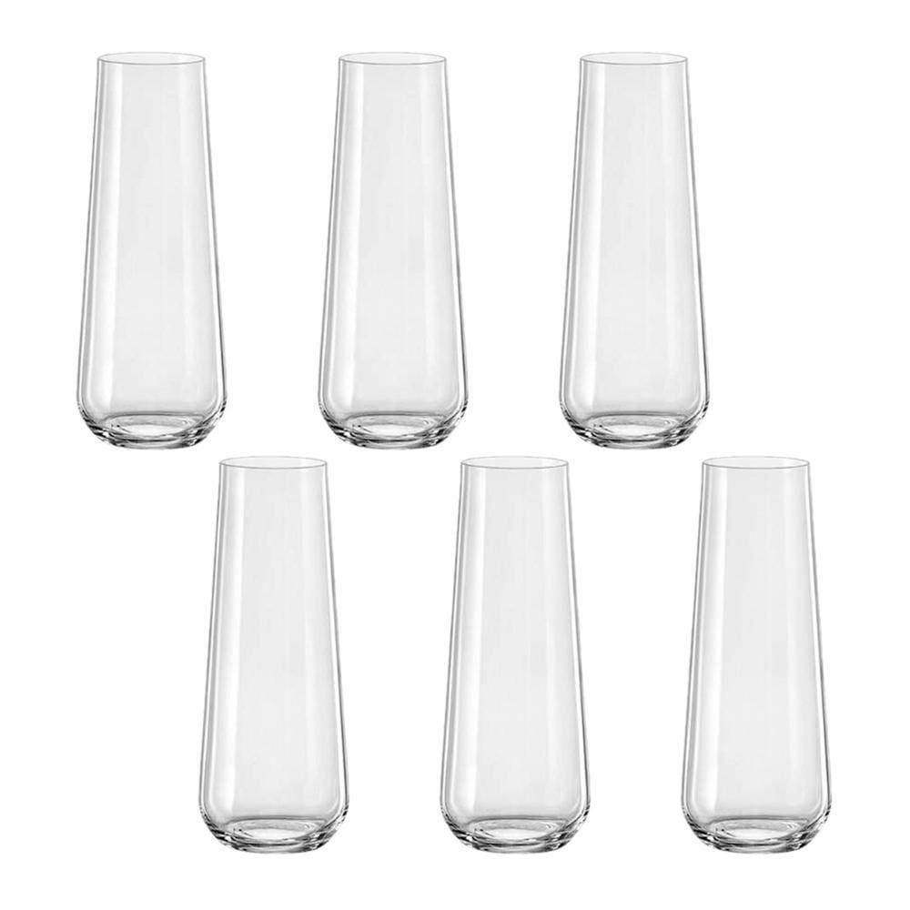 Jogo com 6 Copos de Cristal para Champagne 250 ml Sandra Bohemia