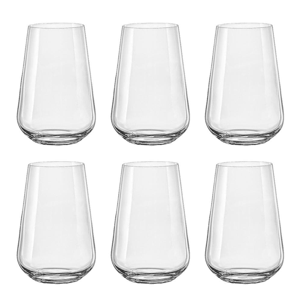 Jogo com 6 Copos de Cristal para Vinho Branco 380 ml Sandra Bohemia