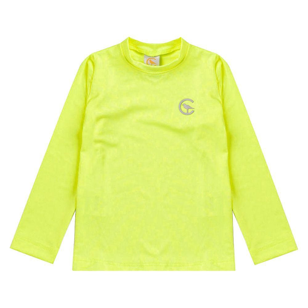 Camiseta Praia Bebê Proteção UV Amarelo Neon Costão