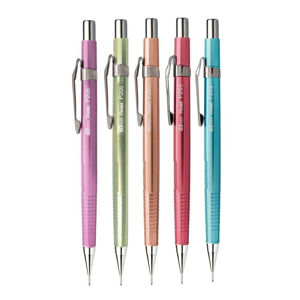 Kit 5 Lapiseira Sharp Metalica Pentel