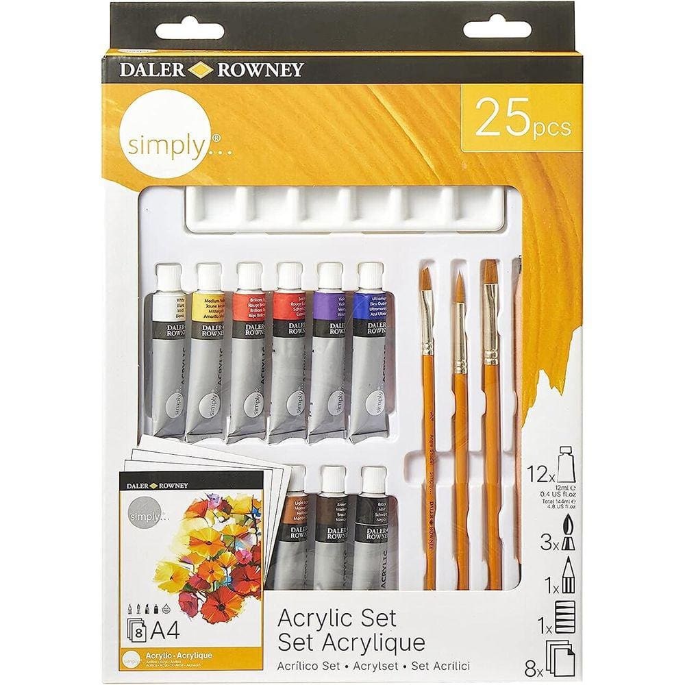 Conjunto Tinta Acrilica 25 Peças Daler Rowney