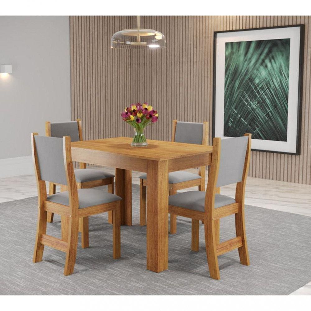 Conjunto Mesa Mayla E 4 Cadeiras Sol Viero