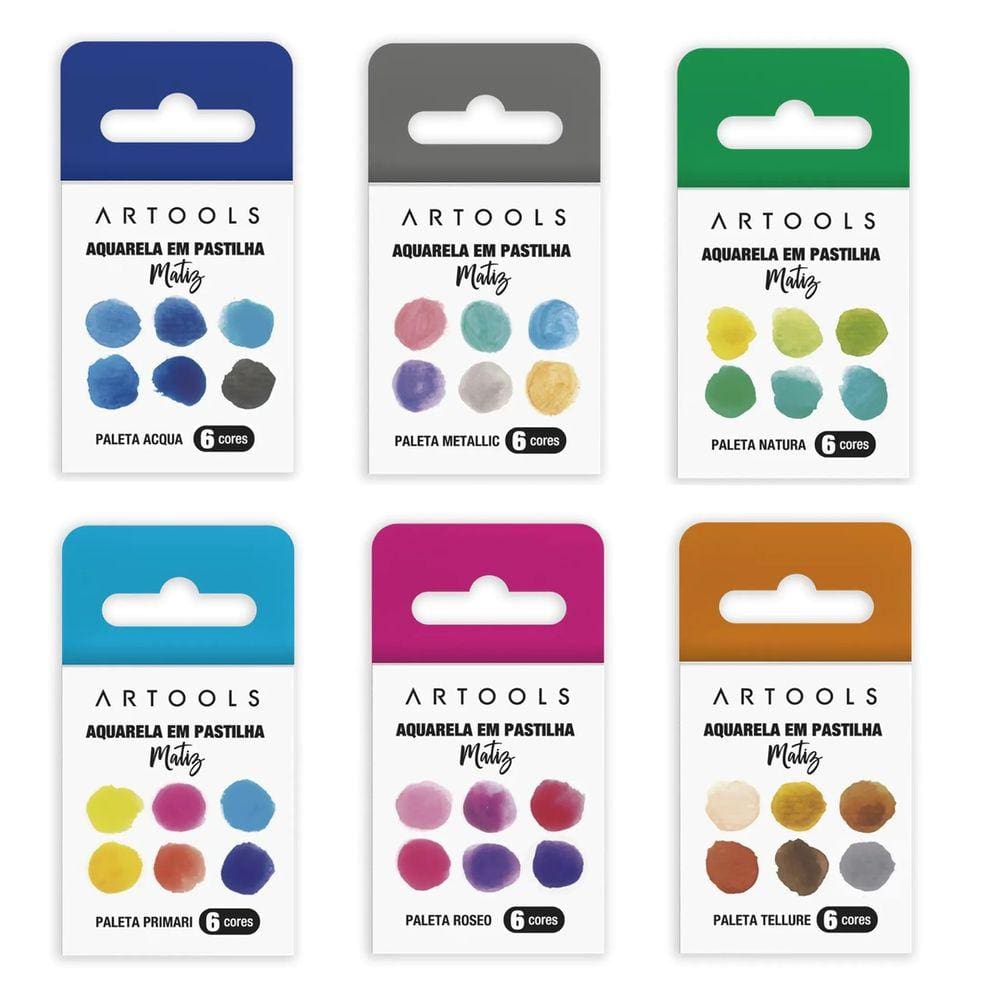 Kit Aquarela Em Pastilha 36 Cores Artools