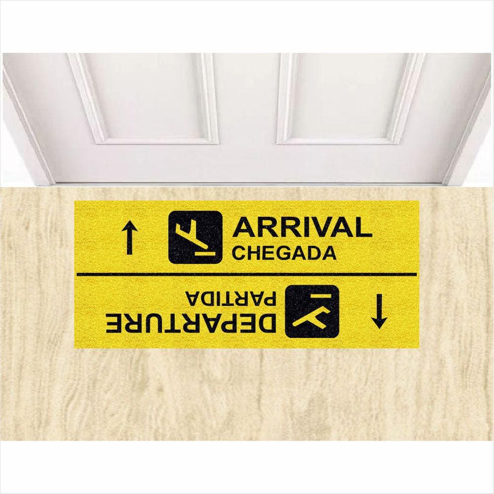 Tapete Capacho Arrival Chegada Departure Partida 70X30 cm