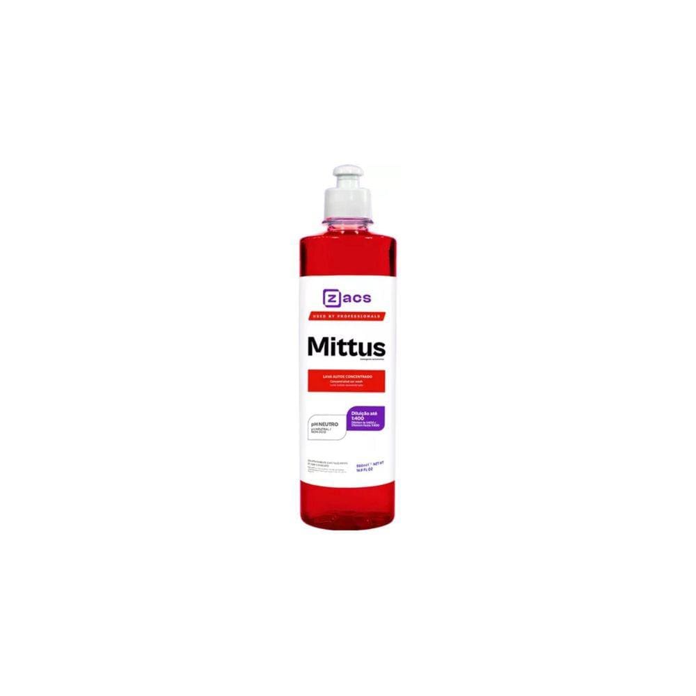 Shampoo Automotivo Mittus Lava Autos Neutro 1:400 Zacs 500Ml