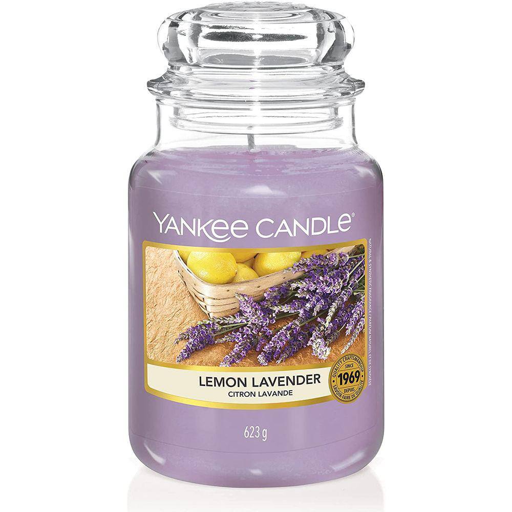 Jarra de Vela Grande de Cristal com Fragrância Lavender