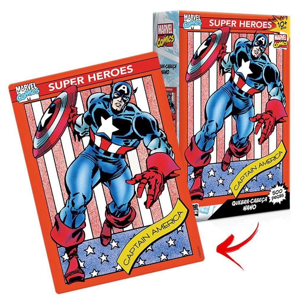 Quebra Cabeça com Nano Peças Marvel Comics Capitão América