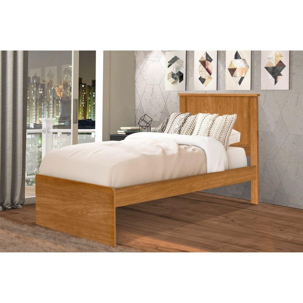 Cama de Solteiro em Mdp/mdf Barcelona Marrom