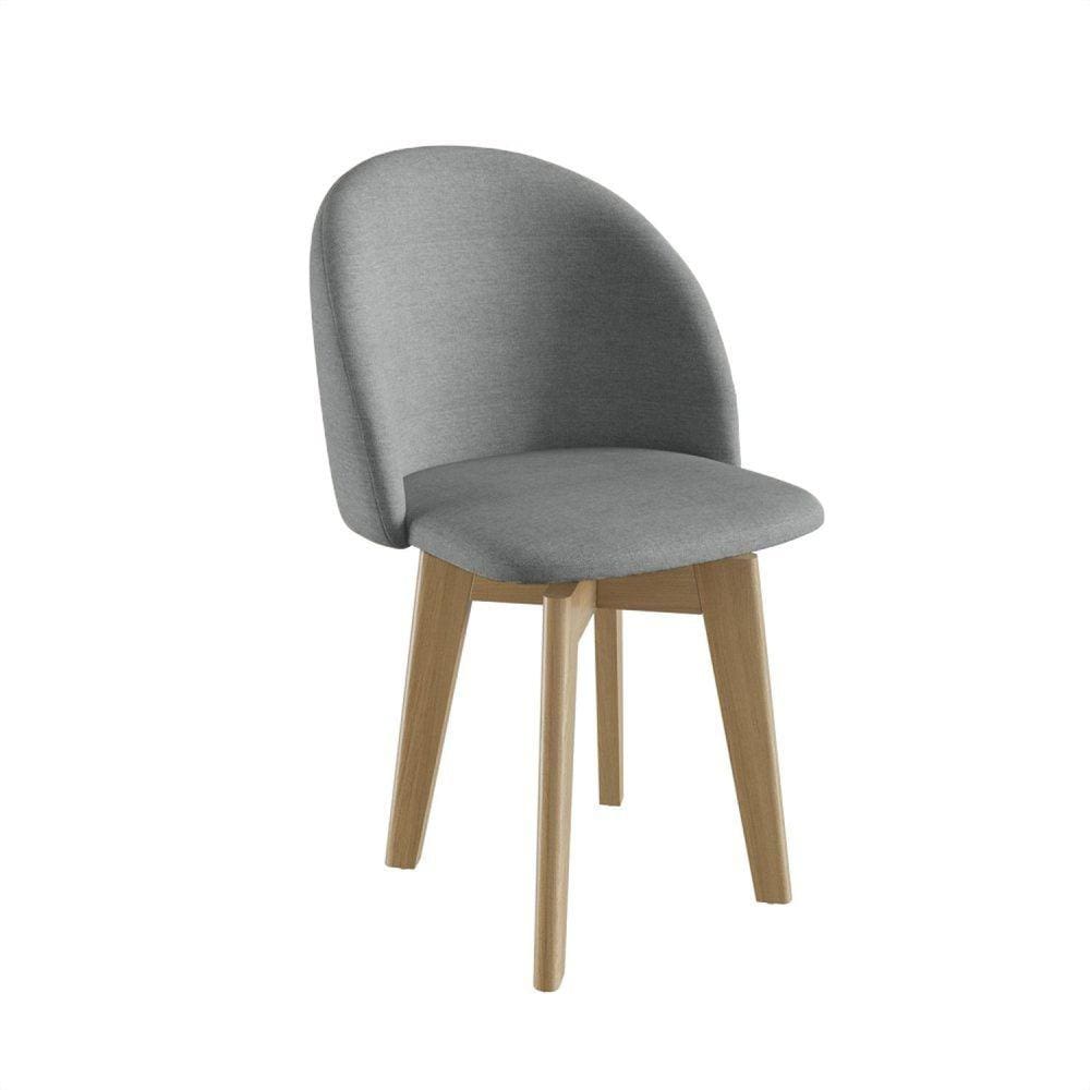 Cadeira para Sala de Jantar Ediane Giratória Cinza/Mel