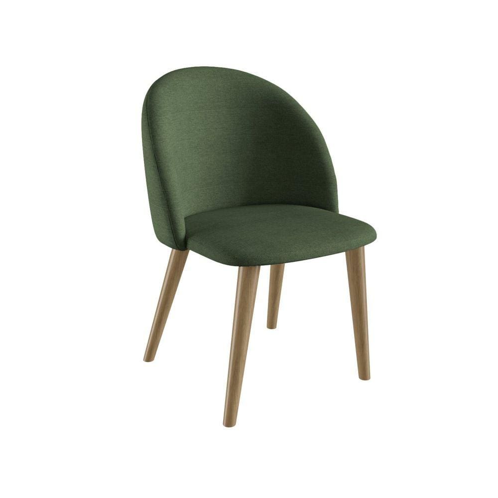 Cadeira para Sala de Jantar Ediane Pé Cônico Madeira Verde/Mel
