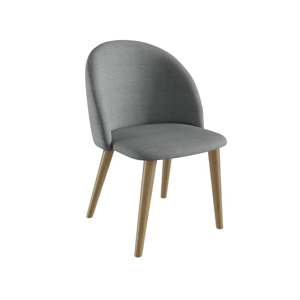 Cadeira para Sala de Jantar Ediane Pé Cônico Madeira Cinza/Mel