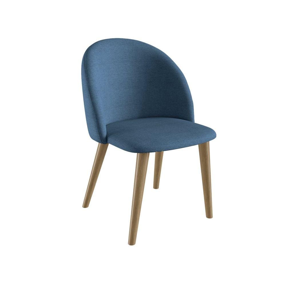 Cadeira para Sala de Jantar Ediane Pé Cônico Madeira Azul/Mel