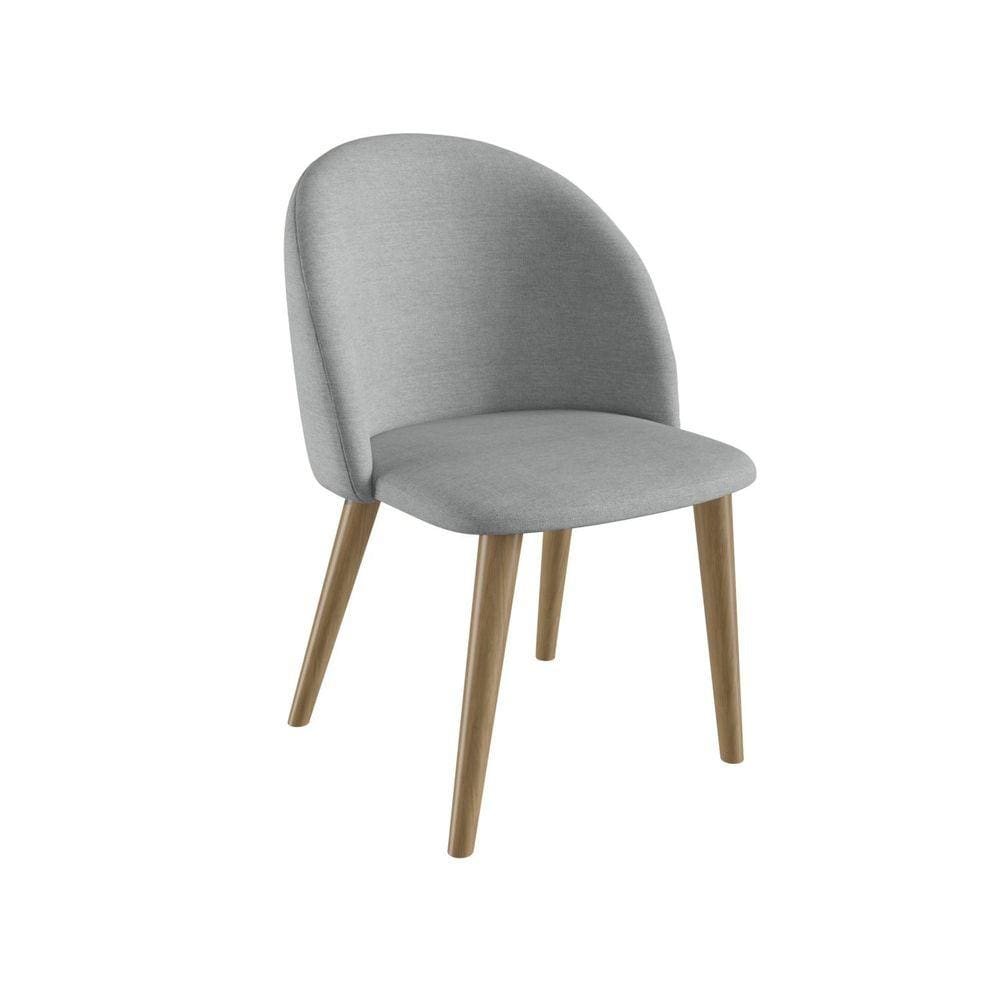 Cadeira para Sala de Jantar Ediane Pé Cônico Madeira Cinza/Mel