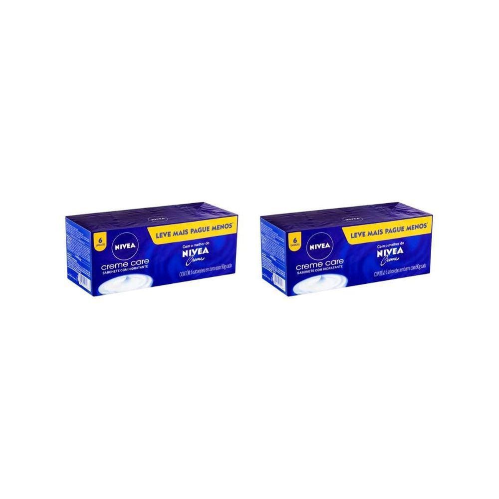 Sabonete Nivea 90G Creme Care Com 6Un - Kit C/2Un