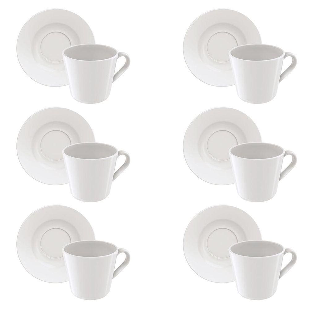Xícara Com Pires Porcelana Para Chá Leonora 6Un - Tramontina