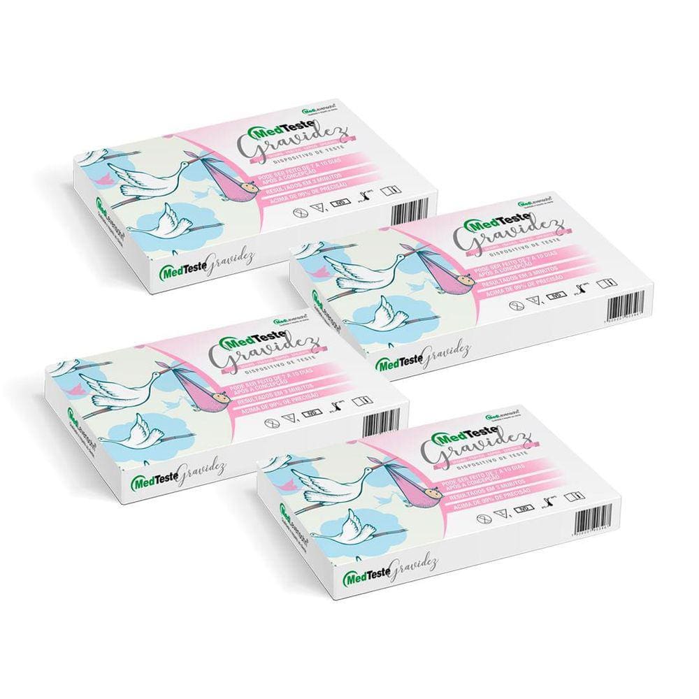 Kit Com 4 Testes De Gravidez Na Urina Medteste