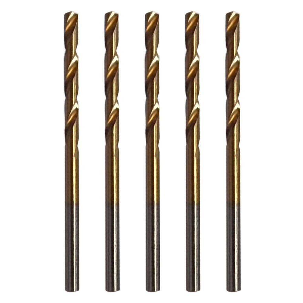 Kit 5 Brocas 3Mm Aço Rápido Hss Titânio Micro Mini Retíficas