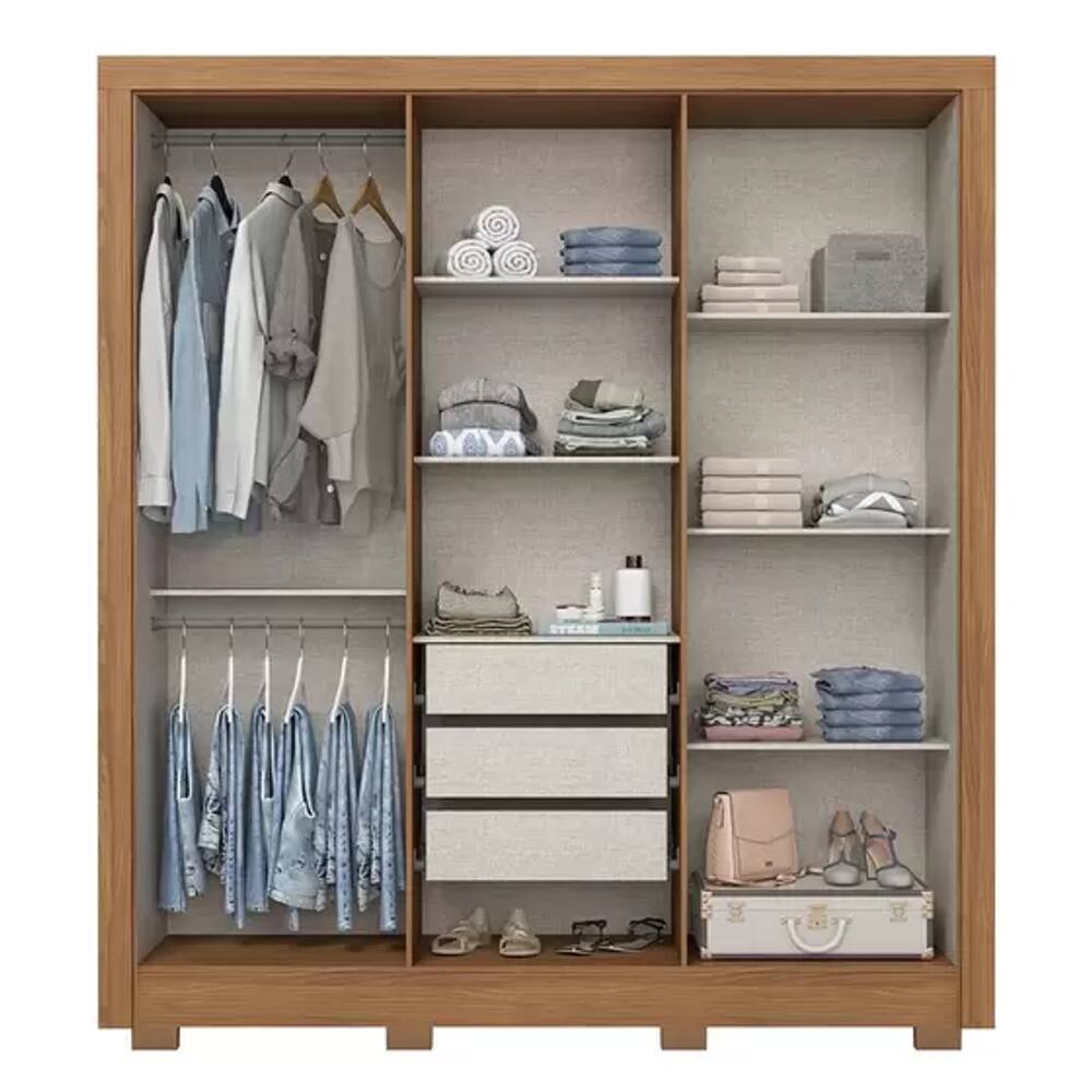 Roupeiro Briz 6 Portas Nature/Off White B366-127 | Extra