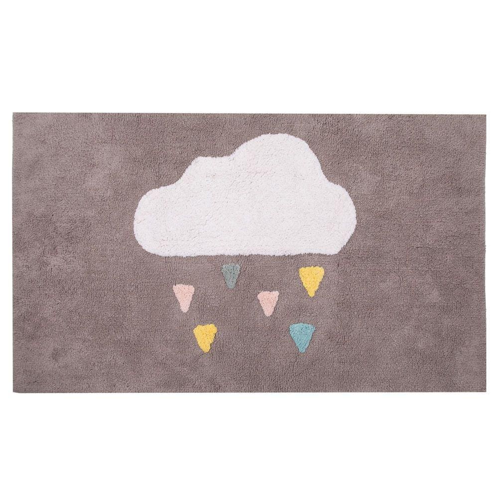 Tapete de Banheiro Quarto Kids Infantil Bebe Algodão Retangular Vizapi Sky 70x120cm Cinza Silver
