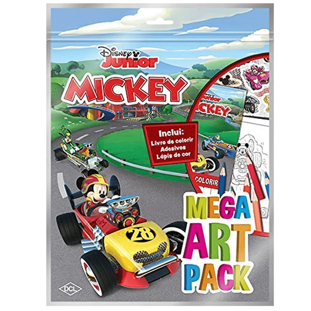 Kit Para Colorir Com Lápis De Cor E Adesivos Mickey Mouse
