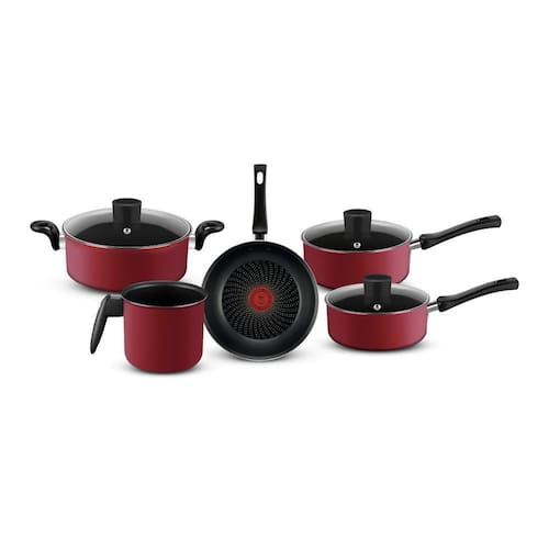 imagem-Jogo de Panelas Rochedo Limpa Fácil Limited 5 peças Vermelho