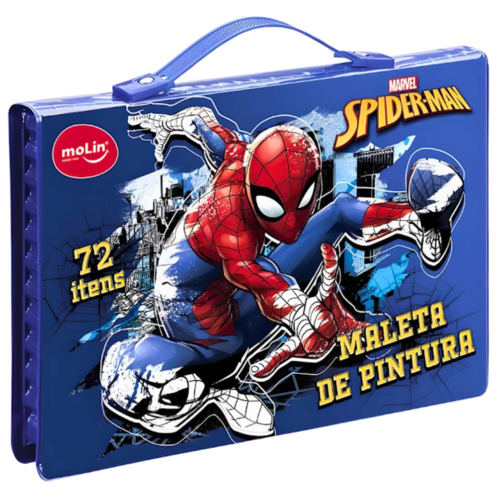 Maleta Para Pintura 72 Itens Homem Aranha Retangular Molin