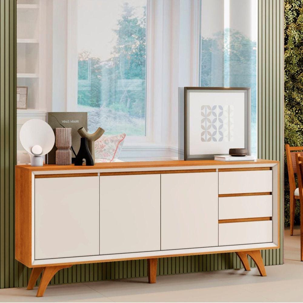 Buffet para Sala de Jantar Piazza 3 Portas Naturalle/Off White