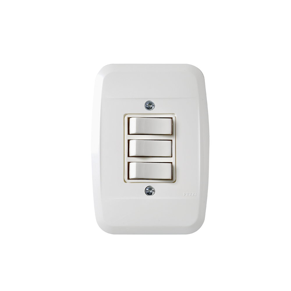 Interruptor Embutir Simples 3 T.P Branca 43100 - Pezzi