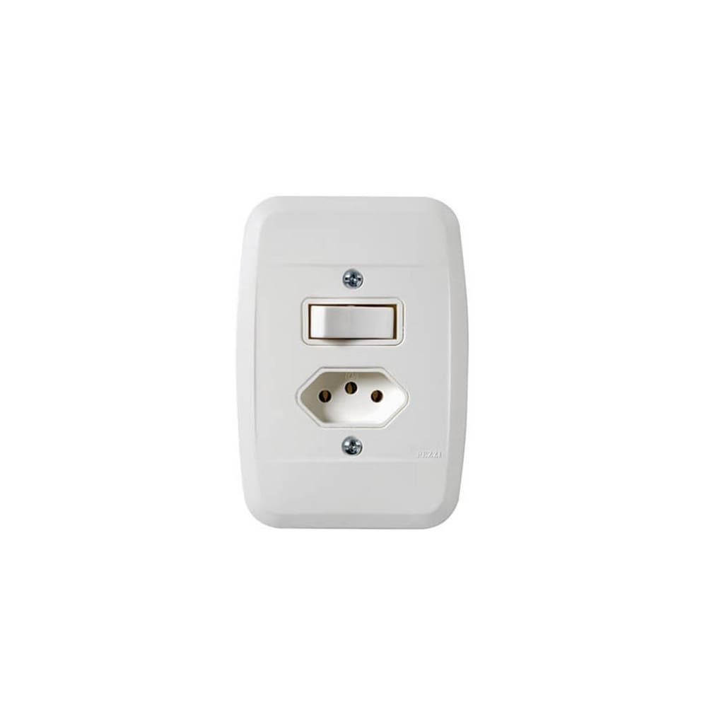 Interruptor Simples 1 T.S + Tomada 20A Embutir Branca 44107 - Pezzi