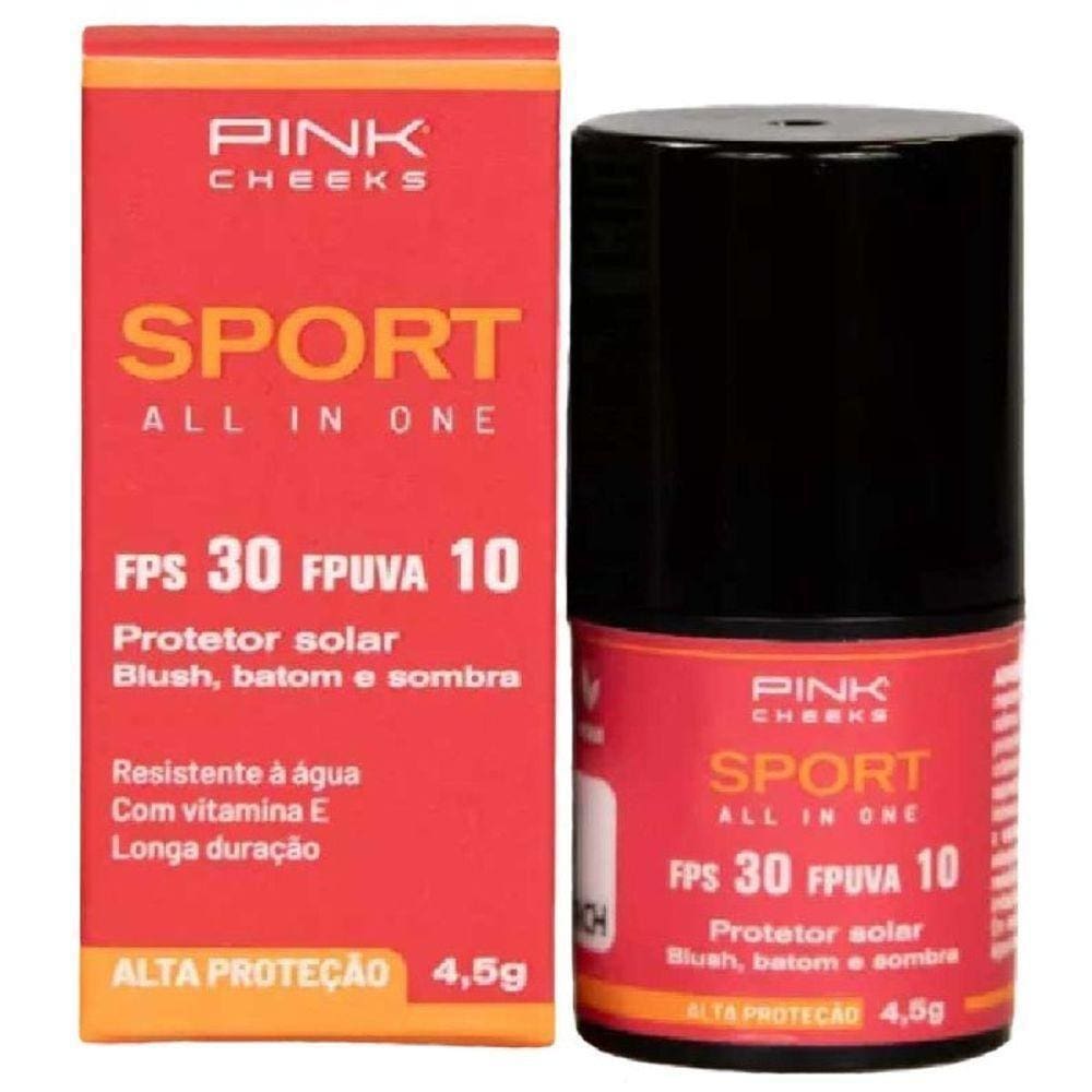 Blush C Protetor Solar Fps30, Pink Cheeks, Multifuncional Olhos Boca Resistente Suor Cor Peach 4,5g