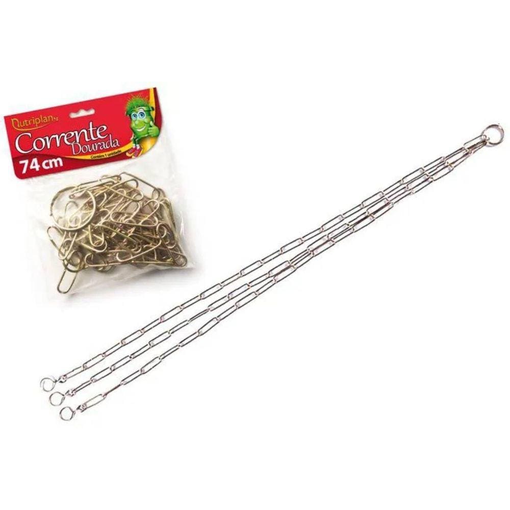 Corrente Metal P/ Vasos Suspensos (74cm) Dourado NUTRIPLAN