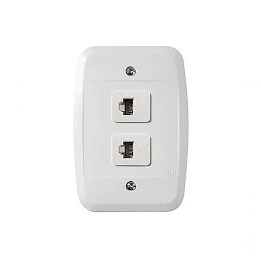 Tomada Embutir Telefone C/ Conector Rj11 Branco 40147 - Pezzi