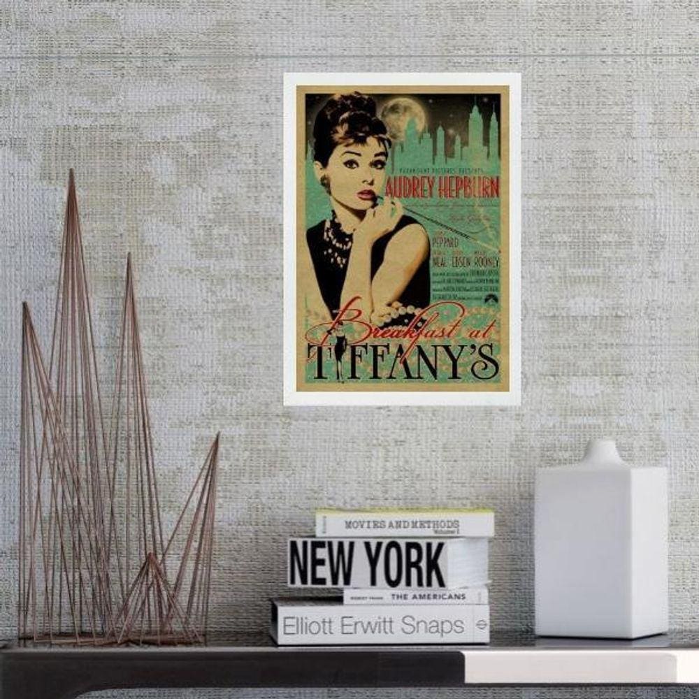 Quadro Poster Do Filme Breakfast At Tiffany`S 45X34Cm Vidro