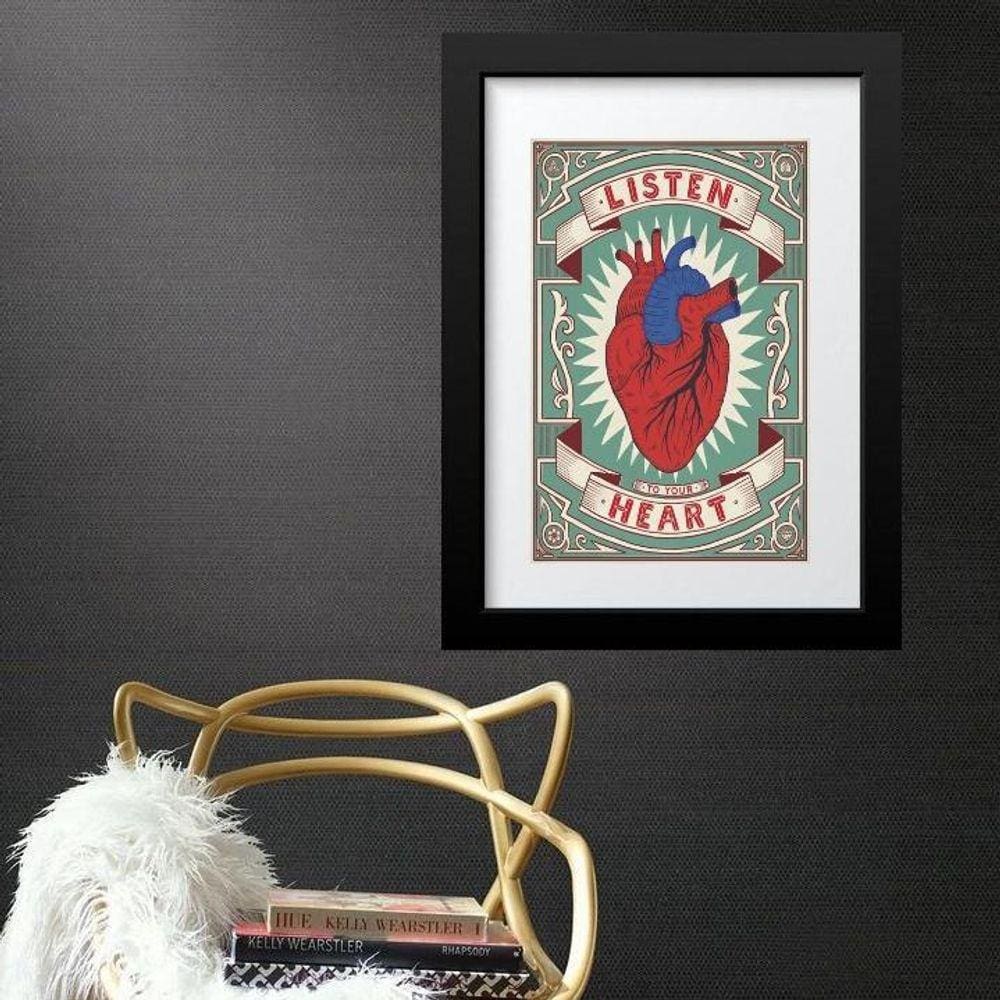 Quadro Listen To Your Heart - 60X48Cm