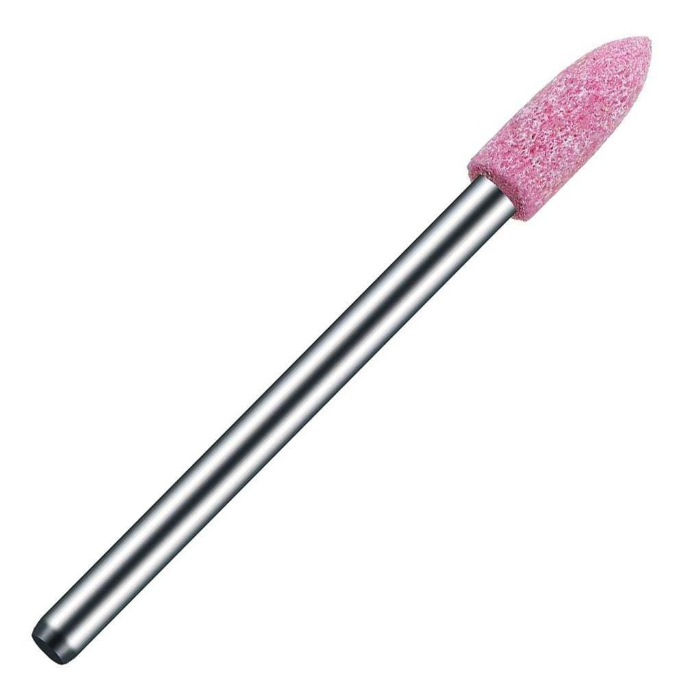 Ponta Montada 4Mm Cônica Rebolo Abrasivo Rosa Micro Retífica