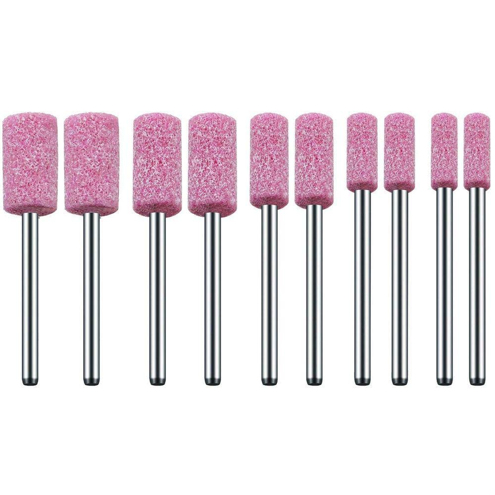 Kit 10 Pontas Montadas Retas Rebolo Abrasivo Micro Retíficas