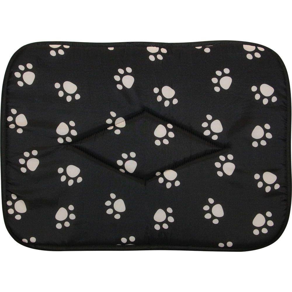 Tapete Cão Gato Poliéster Retangular Vizapi Pet Pata Dupla Face 45X60Cm Preto