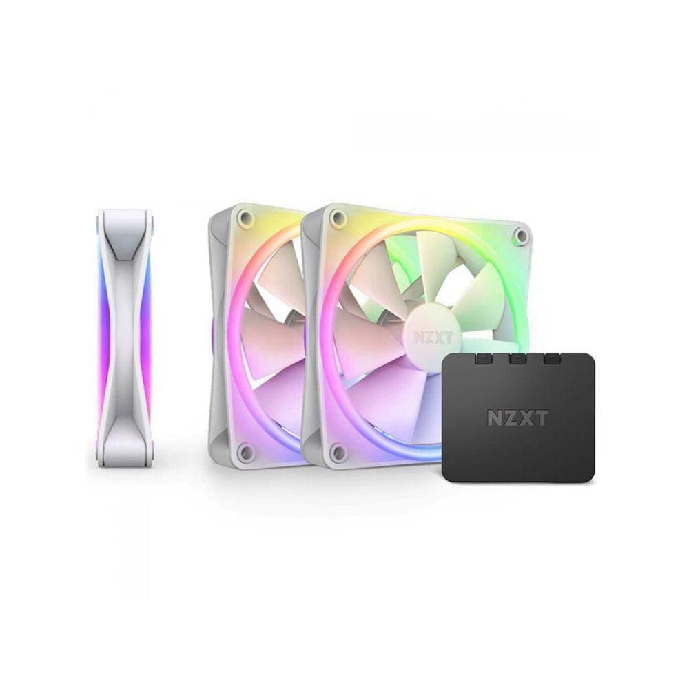 Kit Cooler P/ Gabinete NZXT F120 RGB Duo 3X 120MM Branco - RF-D12TF-W1